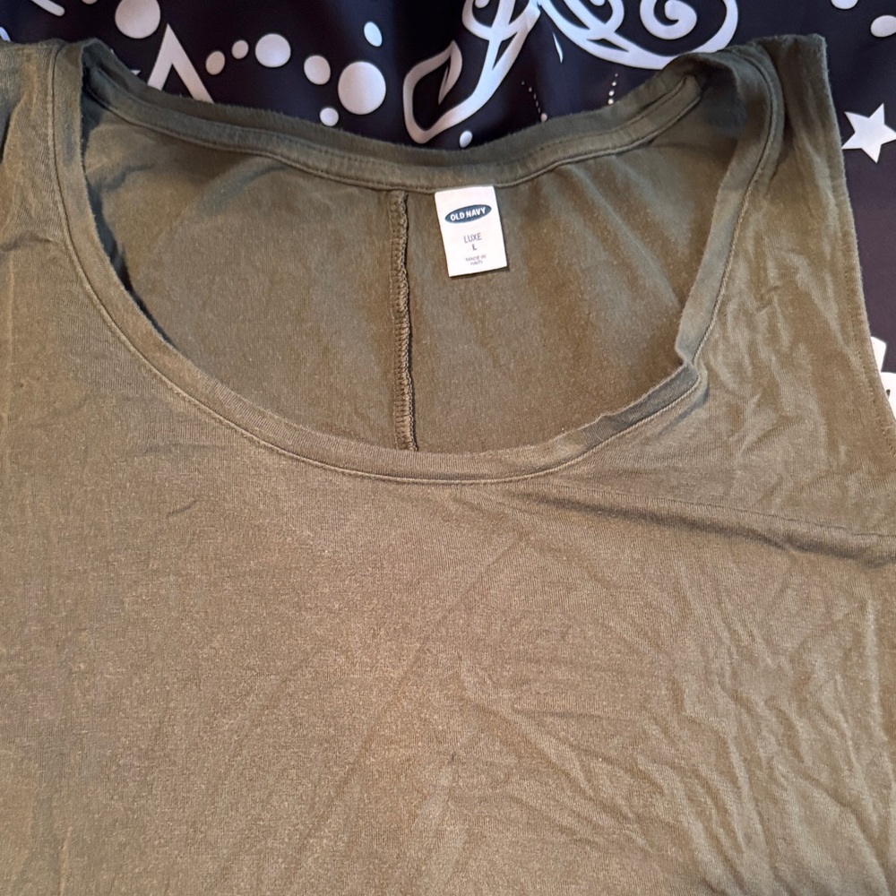 Old Navy Olive Green Scoop Neck Tank Top
